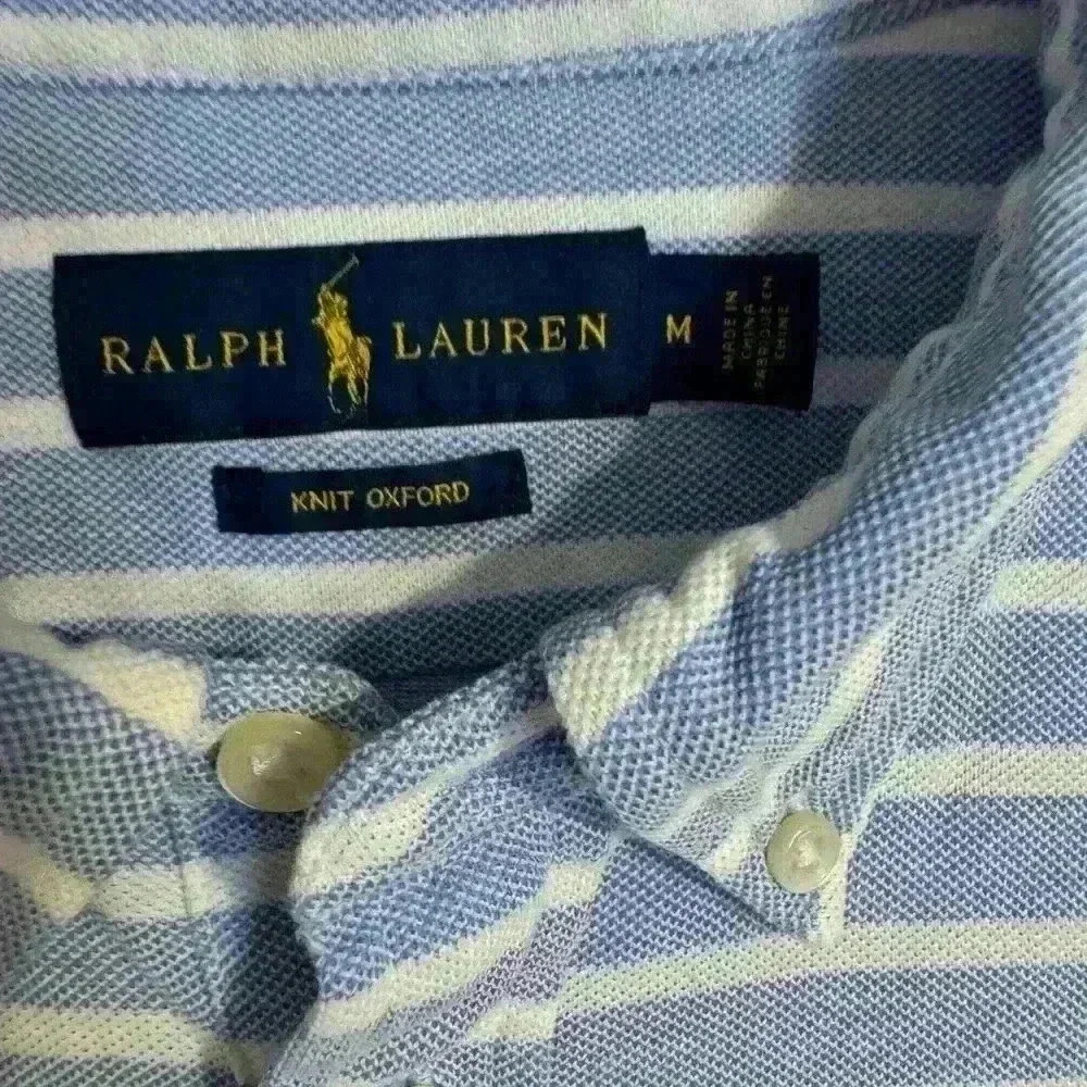 Men’s M Ralph Lauren Polo golf shirt blue/white EUC - Picture 2 of 3